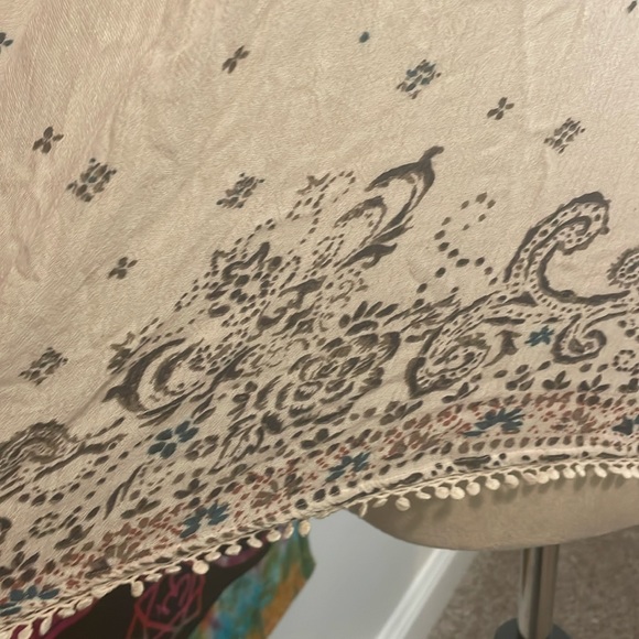 Ecote Cream Cold Open Shoulder Boho Flowy Top XS - Picture 6 of 7